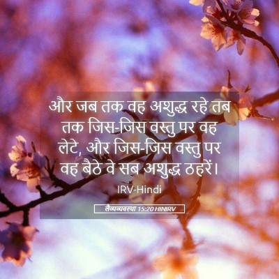 Picture 05 - लैव्यव्यवस्था 15:20 HINIRV - और जब तक वह अशुद्ध - Bible Verse Picture