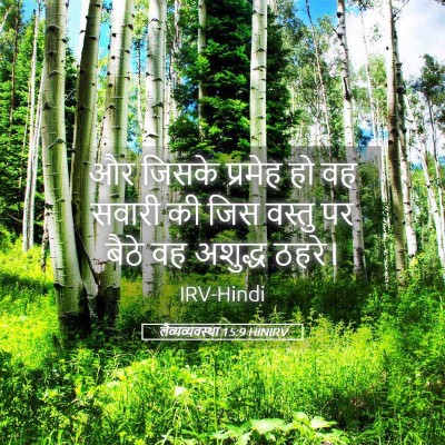 Picture 05 - लैव्यव्यवस्था 15:9 HINIRV - और जिसके प्रमेह हो - Bible Verse Picture