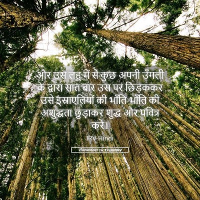 Picture 05 - लैव्यव्यवस्था 16:19 HINIRV - और उस लहू में से - Bible Verse Picture