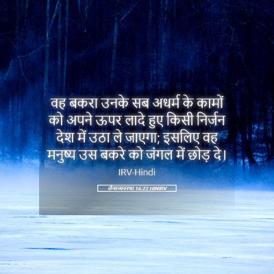 Picture 05 - लैव्यव्यवस्था 16:22 HINIRV - वह बकरा उनके सब - Bible Verse Picture