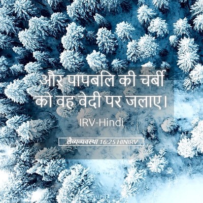 Picture 05 - लैव्यव्यवस्था 16:25 HINIRV - और पापबलि की चर्बी - Bible Verse Picture