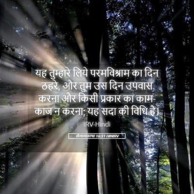 Picture 05 - लैव्यव्यवस्था 16:31 HINIRV - यह तुम्हारे लिये - Bible Verse Picture