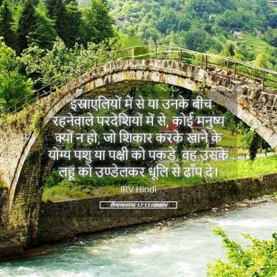 Picture 05 - लैव्यव्यवस्था 17:13 HINIRV - “इस्राएलियों में - Bible Verse Picture