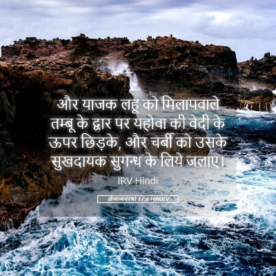 Picture 05 - लैव्यव्यवस्था 17:6 HINIRV - और याजक लहू को - Bible Verse Picture