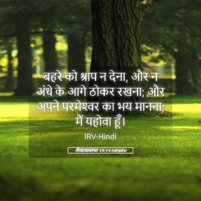 Picture 05 - लैव्यव्यवस्था 19:14 HINIRV - बहरे को श्राप न - Bible Verse Picture