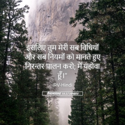 Picture 05 - लैव्यव्यवस्था 19:37 HINIRV - इसलिए तुम मेरी सब - Bible Verse Picture