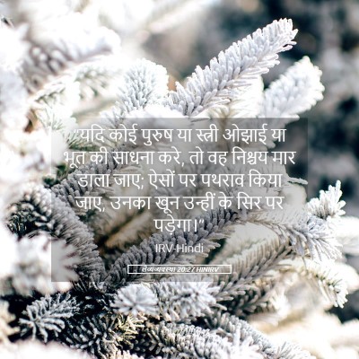 Picture 05 - लैव्यव्यवस्था 20:27 HINIRV - “यदि कोई पुरुष या - Bible Verse Picture