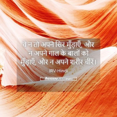 Picture 05 - लैव्यव्यवस्था 21:5 HINIRV - वे न तो अपने सिर - Bible Verse Picture