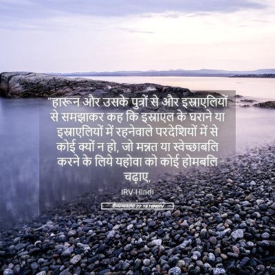 Picture 05 - लैव्यव्यवस्था 22:18 HINIRV - “हारून और उसके - Bible Verse Picture