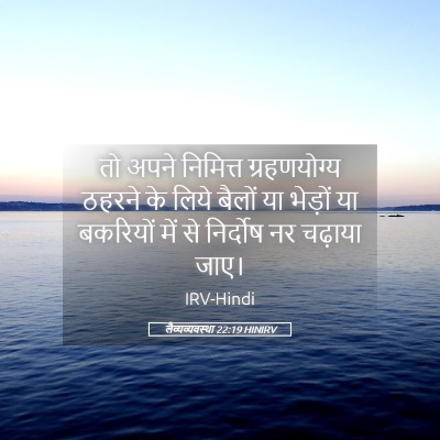 Picture 05 - लैव्यव्यवस्था 22:19 HINIRV - तो अपने निमित्त - Bible Verse Picture