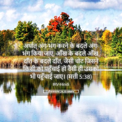 Picture 05 - लैव्यव्यवस्था 24:20 HINIRV - अर्थात् अंग-भंग - Bible Verse Picture