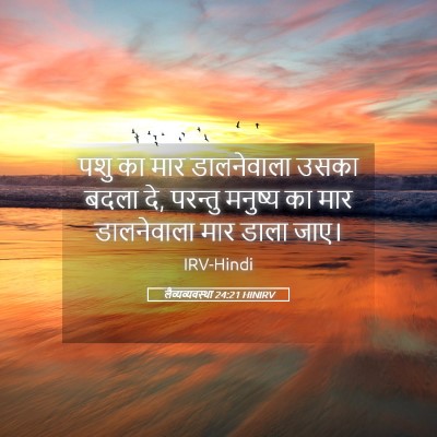 Picture 05 - लैव्यव्यवस्था 24:21 HINIRV - पशु का मार - Bible Verse Picture