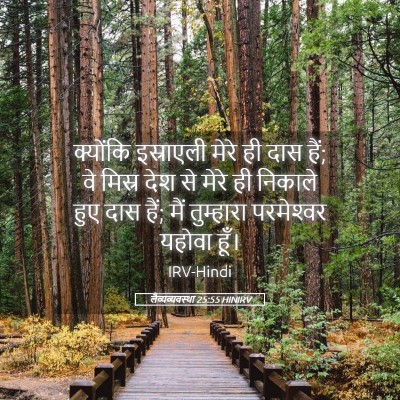 Picture 05 - लैव्यव्यवस्था 25:55 HINIRV - क्योंकि इस्राएली - Bible Verse Picture