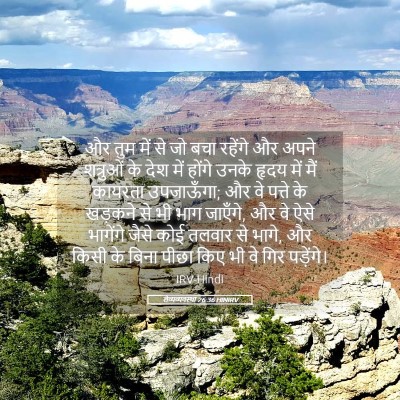 Picture 05 - लैव्यव्यवस्था 26:36 HINIRV - और तुम में से जो - Bible Verse Picture