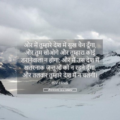 Picture 05 - लैव्यव्यवस्था 26:6 HINIRV - और मैं तुम्हारे - Bible Verse Picture