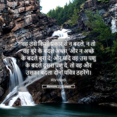 Picture 05 - लैव्यव्यवस्था 27:10 HINIRV - वह उसे किसी प्रकार - Bible Verse Picture