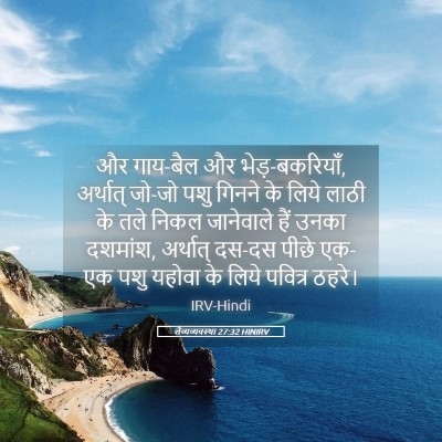 Picture 05 - लैव्यव्यवस्था 27:32 HINIRV - और गाय-बैल और - Bible Verse Picture