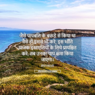 Picture 05 - लैव्यव्यवस्था 4:20 HINIRV - जैसे पापबलि के - Bible Verse Picture