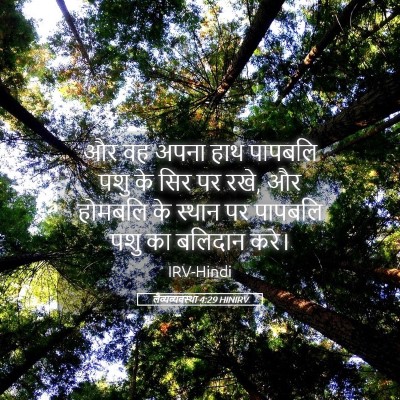 Picture 05 - लैव्यव्यवस्था 4:29 HINIRV - और वह अपना हाथ - Bible Verse Picture
