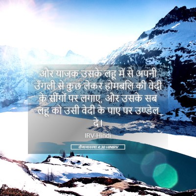 Picture 05 - लैव्यव्यवस्था 4:30 HINIRV - और याजक उसके लहू - Bible Verse Picture