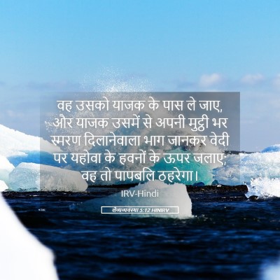 Picture 05 - लैव्यव्यवस्था 5:12 HINIRV - वह उसको याजक के पास - Bible Verse Picture