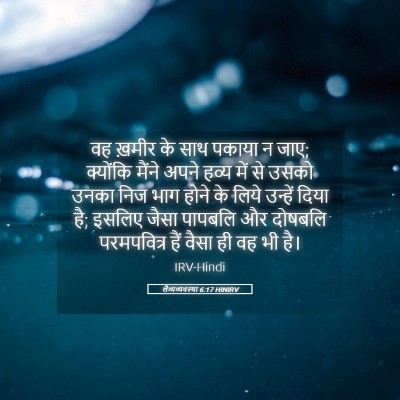 Picture 05 - लैव्यव्यवस्था 6:17 HINIRV - वह ख़मीर के साथ - Bible Verse Picture