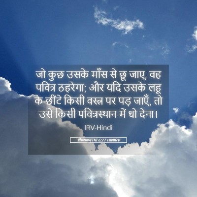 Picture 05 - लैव्यव्यवस्था 6:27 HINIRV - जो कुछ उसके माँस से - Bible Verse Picture