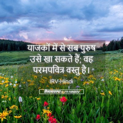 Picture 05 - लैव्यव्यवस्था 6:29 HINIRV - याजकों में से सब - Bible Verse Picture