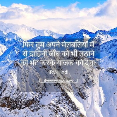 Picture 05 - लैव्यव्यवस्था 7:32 HINIRV - फिर तुम अपने - Bible Verse Picture