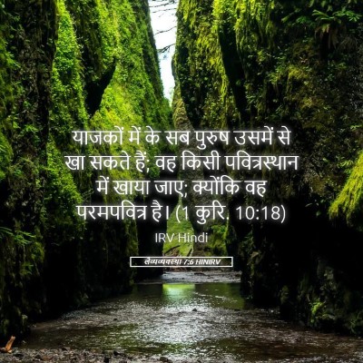 Picture 05 - लैव्यव्यवस्था 7:6 HINIRV - याजकों में के सब - Bible Verse Picture