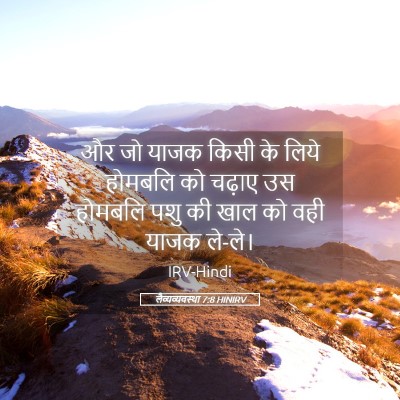 Picture 05 - लैव्यव्यवस्था 7:8 HINIRV - और जो याजक किसी के - Bible Verse Picture