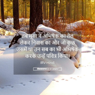 Picture 05 - लैव्यव्यवस्था 8:10 HINIRV - तब मूसा ने अभिषेक - Bible Verse Picture