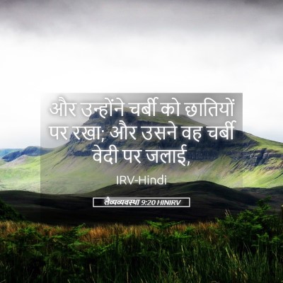Picture 05 - लैव्यव्यवस्था 9:20 HINIRV - और उन्होंने चर्बी - Bible Verse Picture
