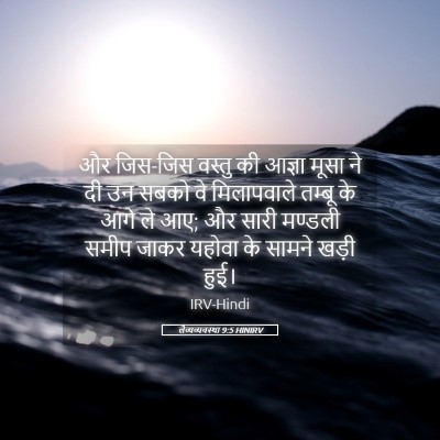 Picture 05 - लैव्यव्यवस्था 9:5 HINIRV - और जिस-जिस वस्तु की - Bible Verse Picture