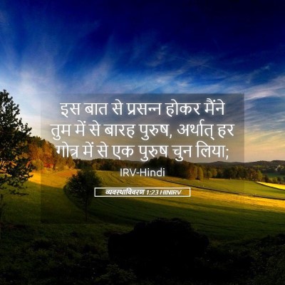 Picture 05 - व्यवस्थाविवरण 1:23 HINIRV - इस बात से प्रसन्‍न - Bible Verse Picture