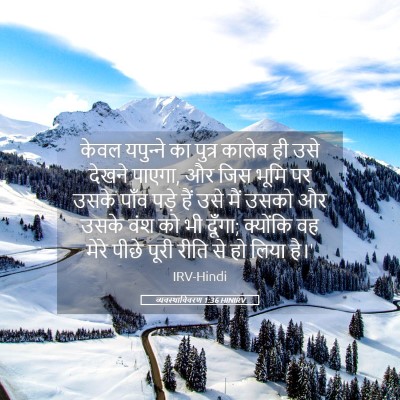 Picture 05 - व्यवस्थाविवरण 1:36 HINIRV - केवल यपुन्‍ने का - Bible Verse Picture