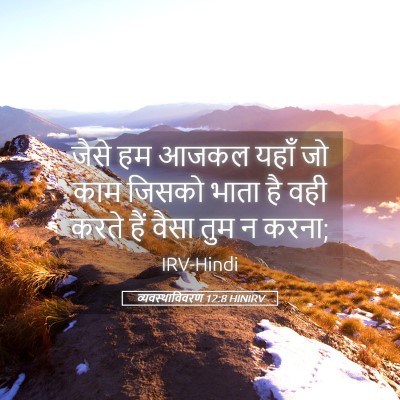 Picture 05 - व्यवस्थाविवरण 12:8 HINIRV - जैसे हम आजकल यहाँ - Bible Verse Picture