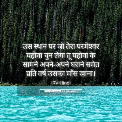 Picture 05 - व्यवस्थाविवरण 15:20 HINIRV - उस स्थान पर जो तेरा - Bible Verse Picture