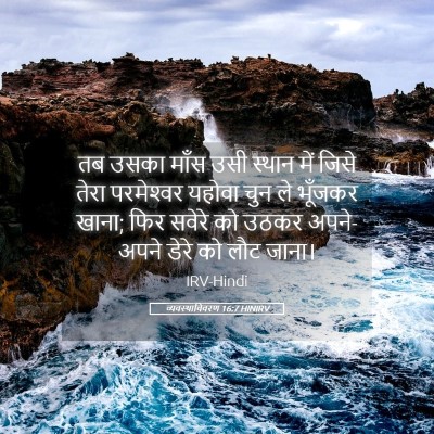 Picture 05 - व्यवस्थाविवरण 16:7 HINIRV - तब उसका माँस उसी - Bible Verse Picture