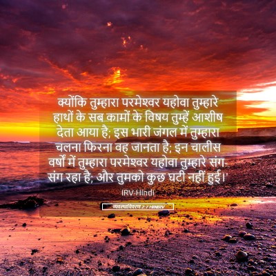 Picture 05 - व्यवस्थाविवरण 2:7 HINIRV - क्योंकि तुम्हारा - Bible Verse Picture