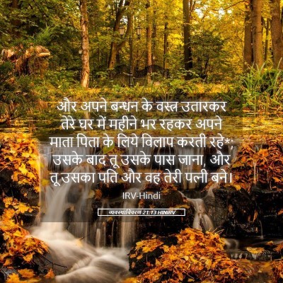 Picture 05 - व्यवस्थाविवरण 21:13 HINIRV - और अपने बन्धन के - Bible Verse Picture