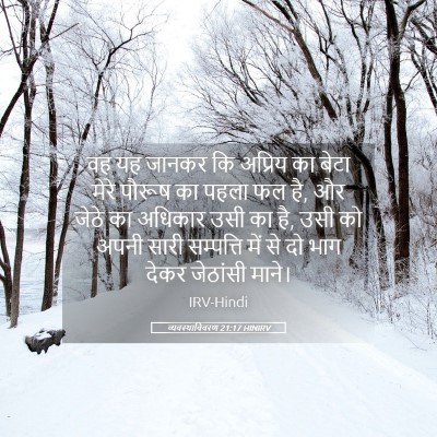 Picture 05 - व्यवस्थाविवरण 21:17 HINIRV - वह यह जानकर कि - Bible Verse Picture
