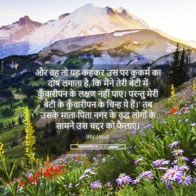 Picture 05 - व्यवस्थाविवरण 22:17 HINIRV - और वह तो यह कहकर उस - Bible Verse Picture