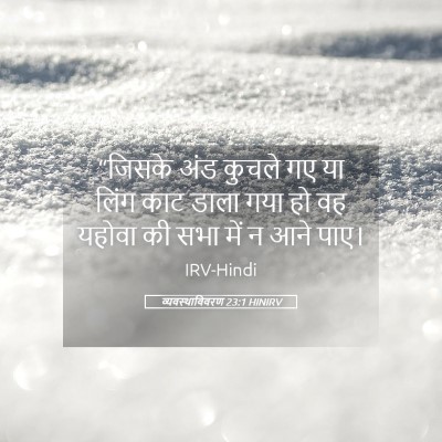 Picture 05 - व्यवस्थाविवरण 23:1 HINIRV - “जिसके अंड कुचले - Bible Verse Picture