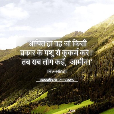 Picture 05 - व्यवस्थाविवरण 27:21 HINIRV - 'श्रापित हो वह जो - Bible Verse Picture
