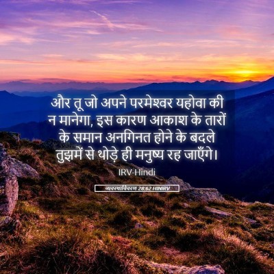 Picture 05 - व्यवस्थाविवरण 28:62 HINIRV - और तू जो अपने - Bible Verse Picture