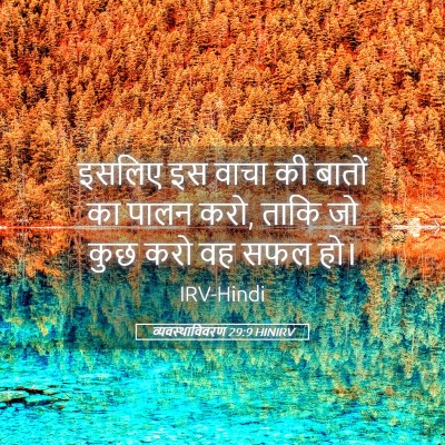 Picture 05 - व्यवस्थाविवरण 29:9 HINIRV - इसलिए इस वाचा की - Bible Verse Picture