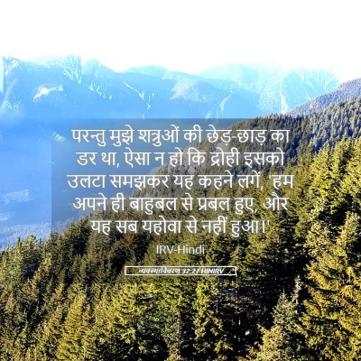 Picture 05 - व्यवस्थाविवरण 32:27 HINIRV - परन्तु मुझे - Bible Verse Picture