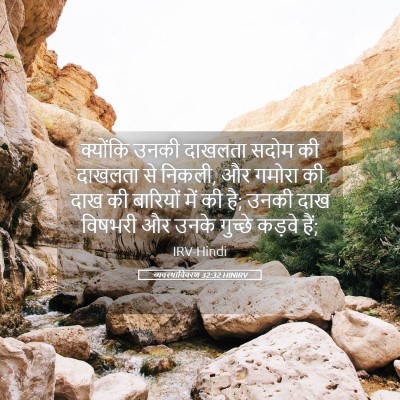 Picture 05 - व्यवस्थाविवरण 32:32 HINIRV - क्योंकि उनकी - Bible Verse Picture