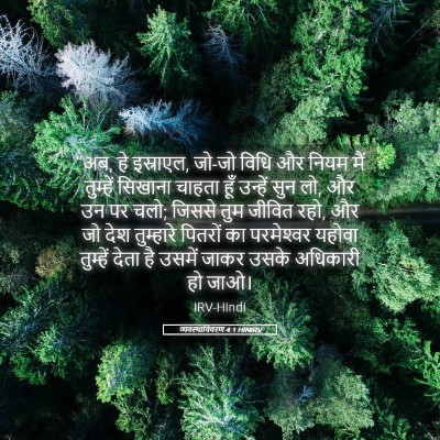 Picture 05 - व्यवस्थाविवरण 4:1 HINIRV - “अब, हे इस्राएल, - Bible Verse Picture